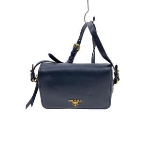 Prada Black Plain Leather Shoulder Bag